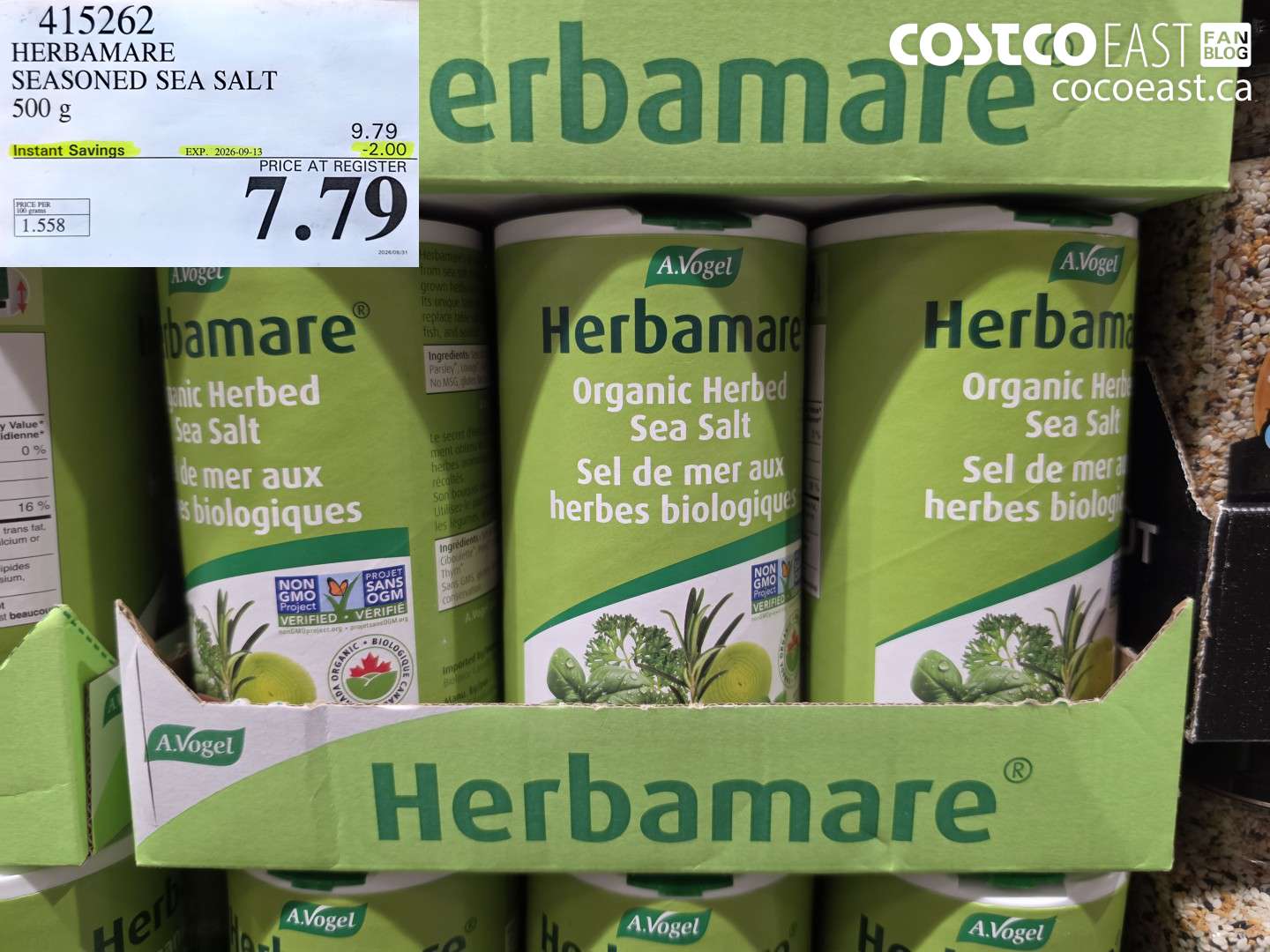 415262 HERBAMARE SEASONED SEA SALT 500 G ($2.00 INSTANT SAVINGS EXPIRES ON 2026-09-13) $7.79