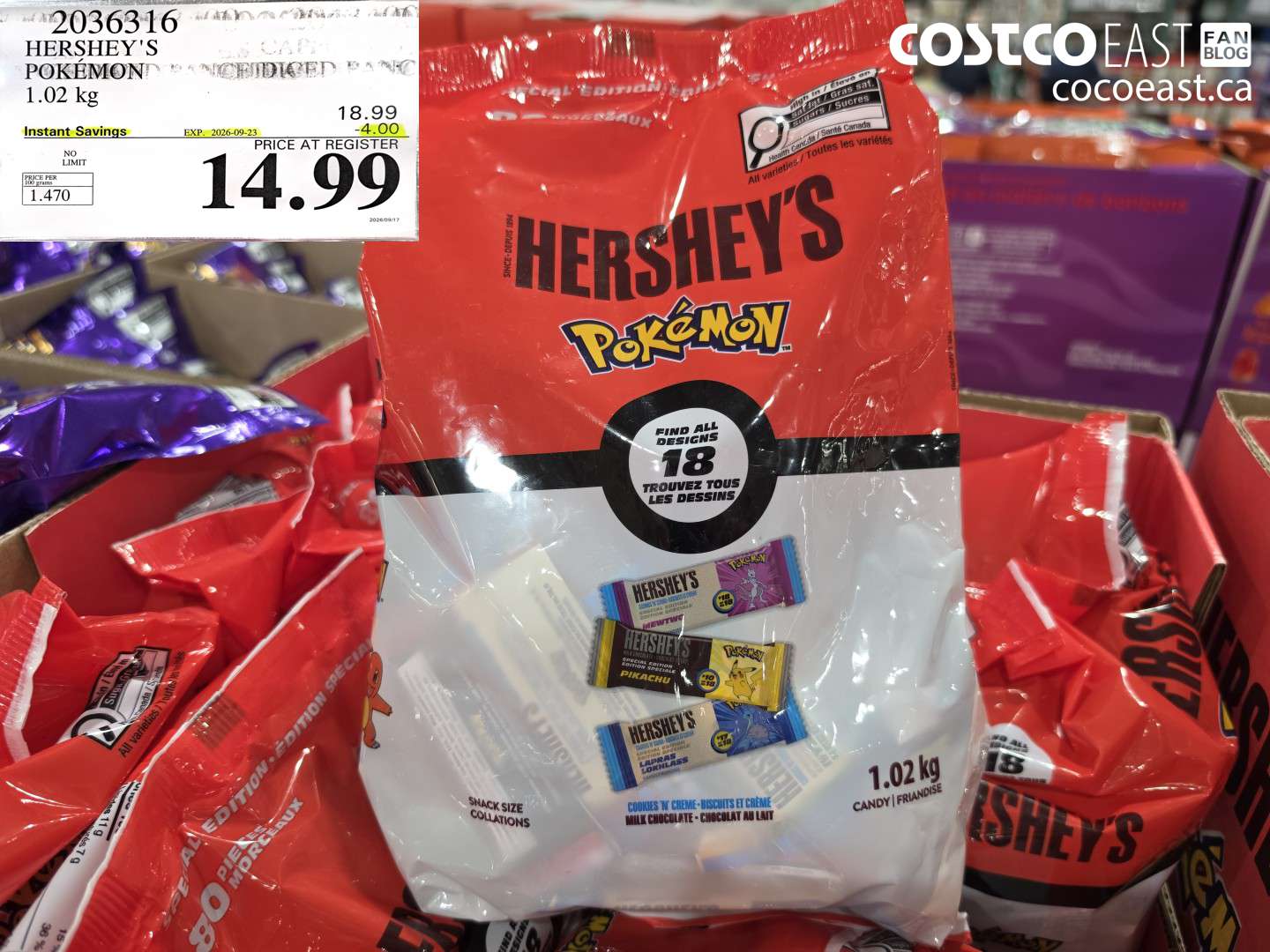 2036316 HERSHEY'S POKÉMON 1.02 KG ($4.00 INSTANT SAVINGS EXPIRES ON 2026-09-23) $14.99