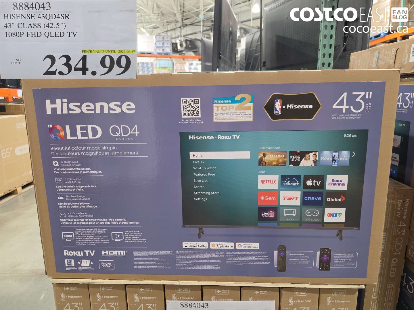 8884043 HISENSE 43QD4SR 43