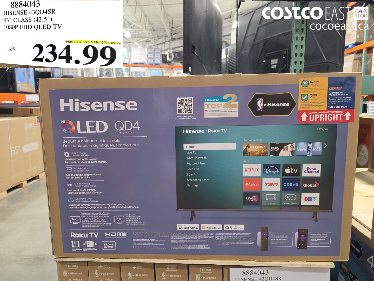 8884043 HISENSE 43QD4SR 43