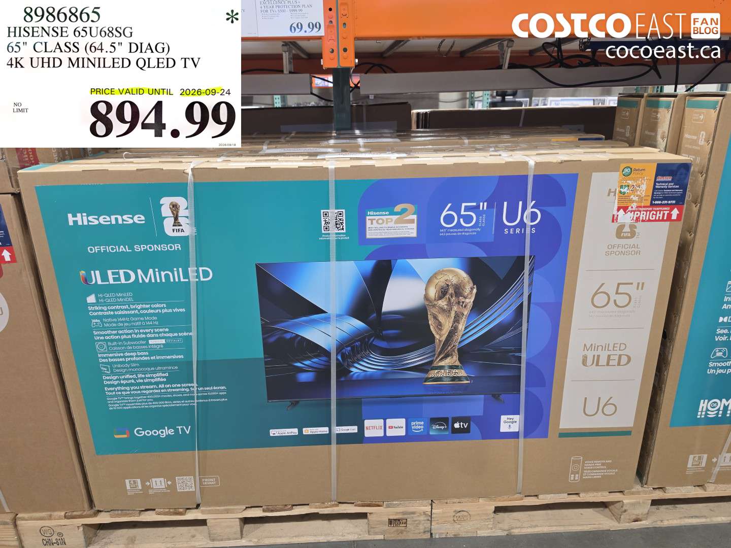 8986865 HISENSE 65U68SG 65