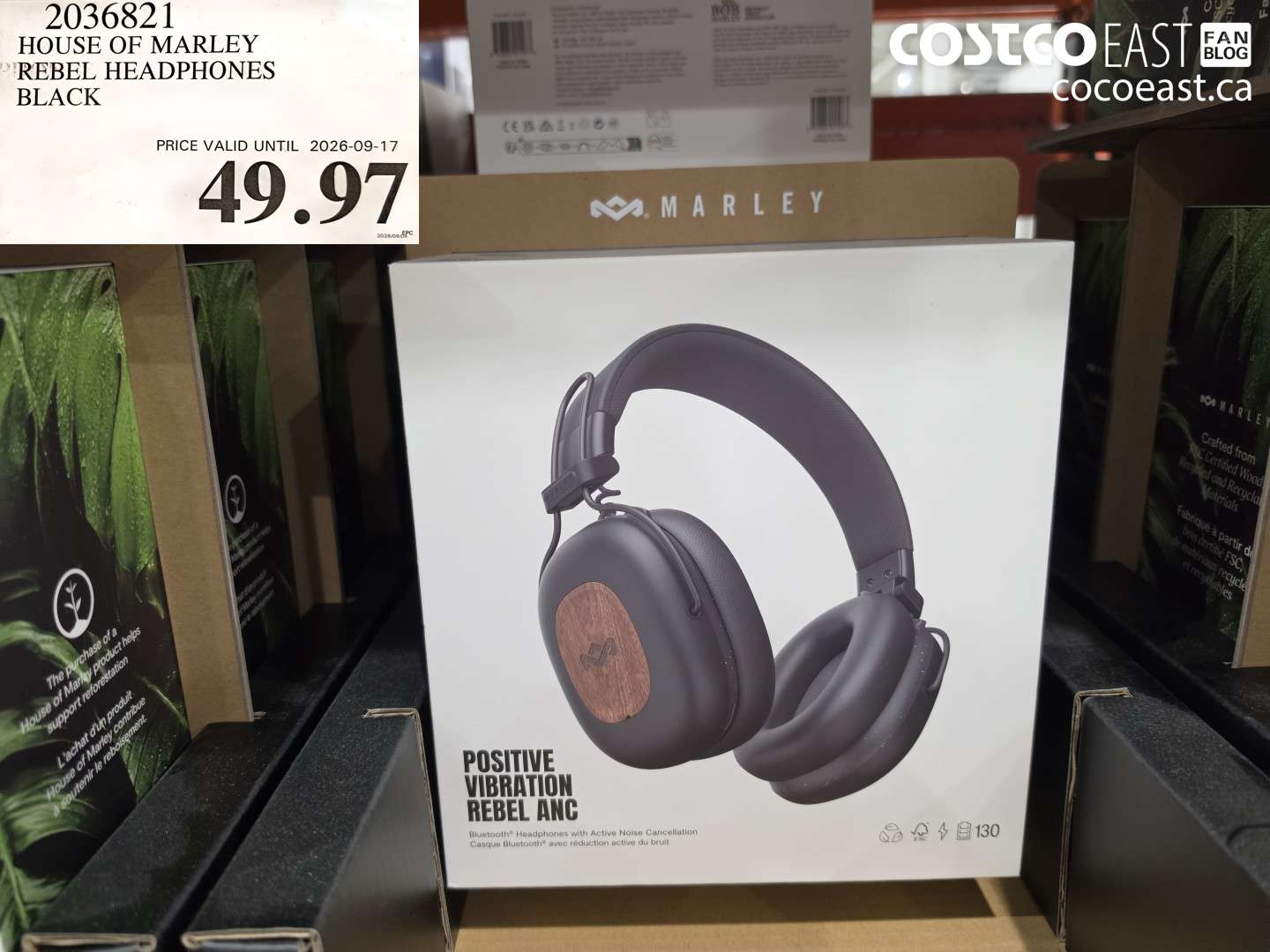 2036821 HOUSE OF MARLEY REBEL HEADPHONES BLACK $49.97