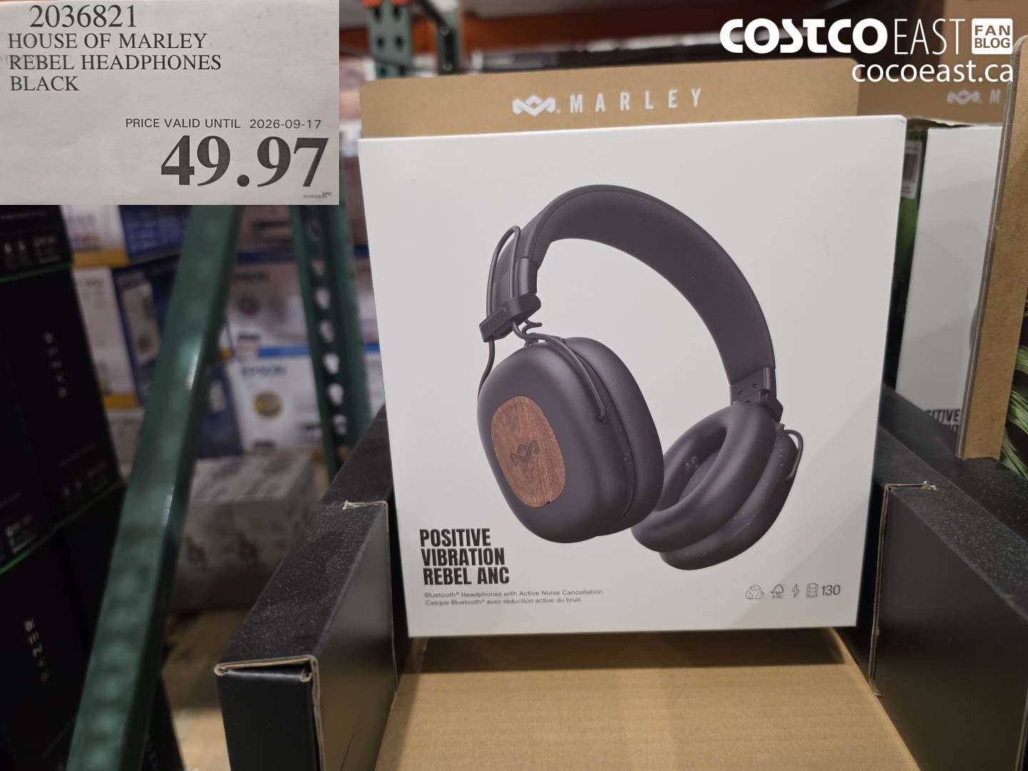 2036821 HOUSE OF MARLEY REBEL HEADPHONES BLACK $49.97