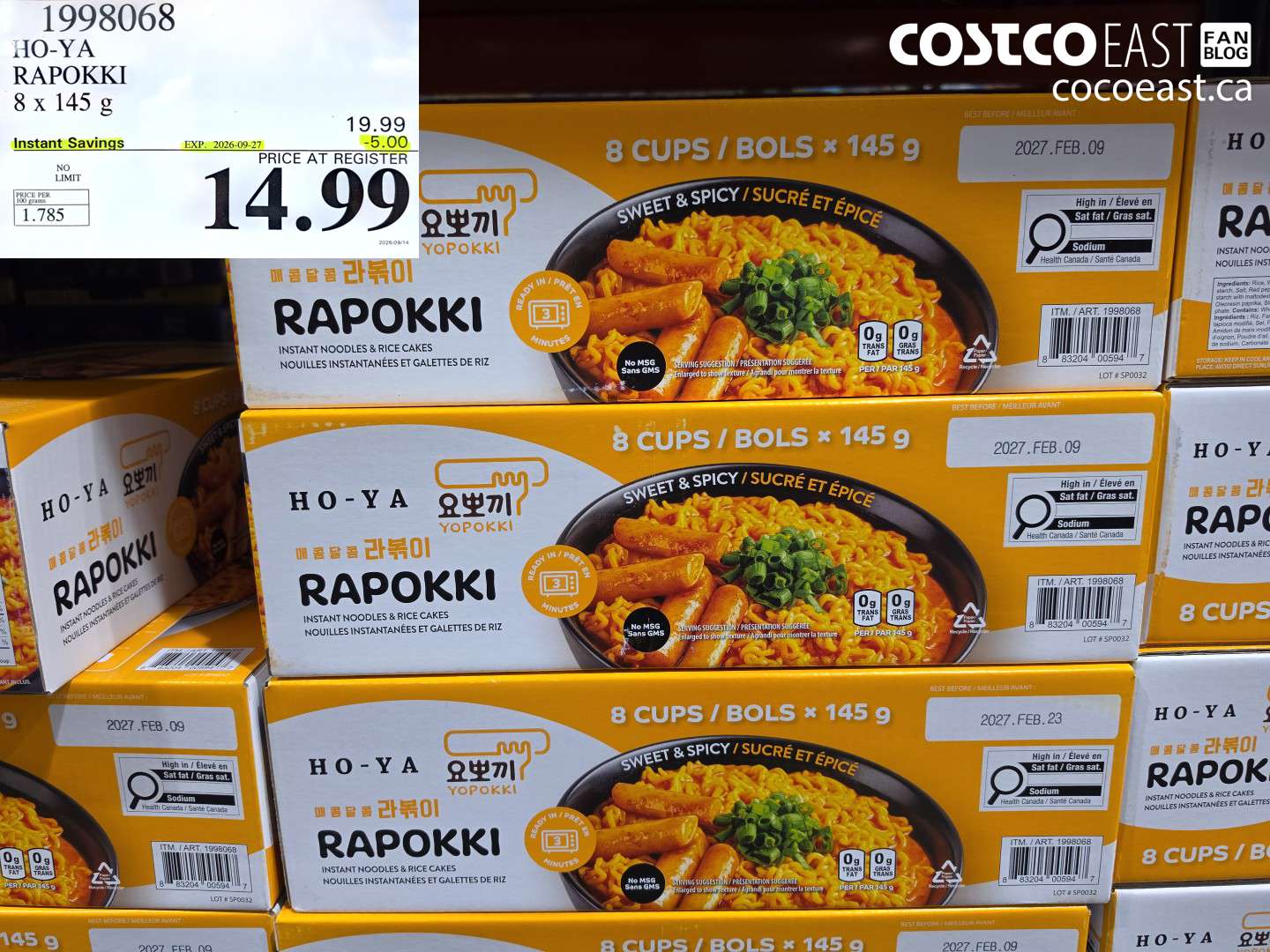 1998068 HO-YA RAPOKKI 8 X 145 G ($5.00 INSTANT SAVINGS EXPIRES ON 2026-09-27) $14.99