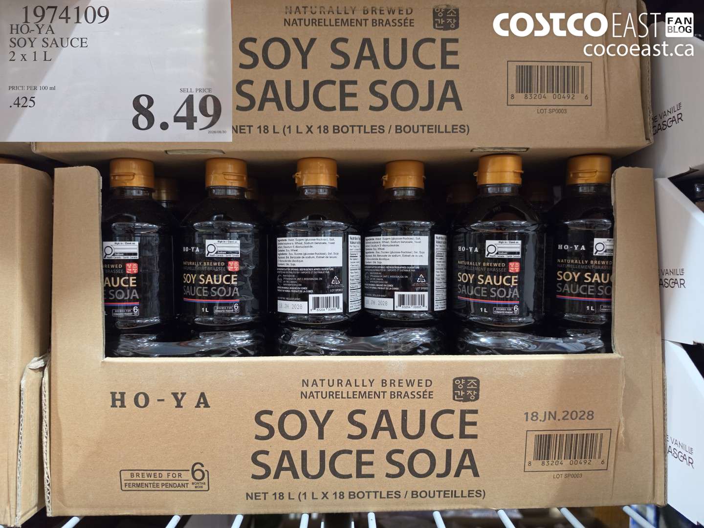 1974109 HO-YA SOY SAUCE 2 X 1 L $8.49