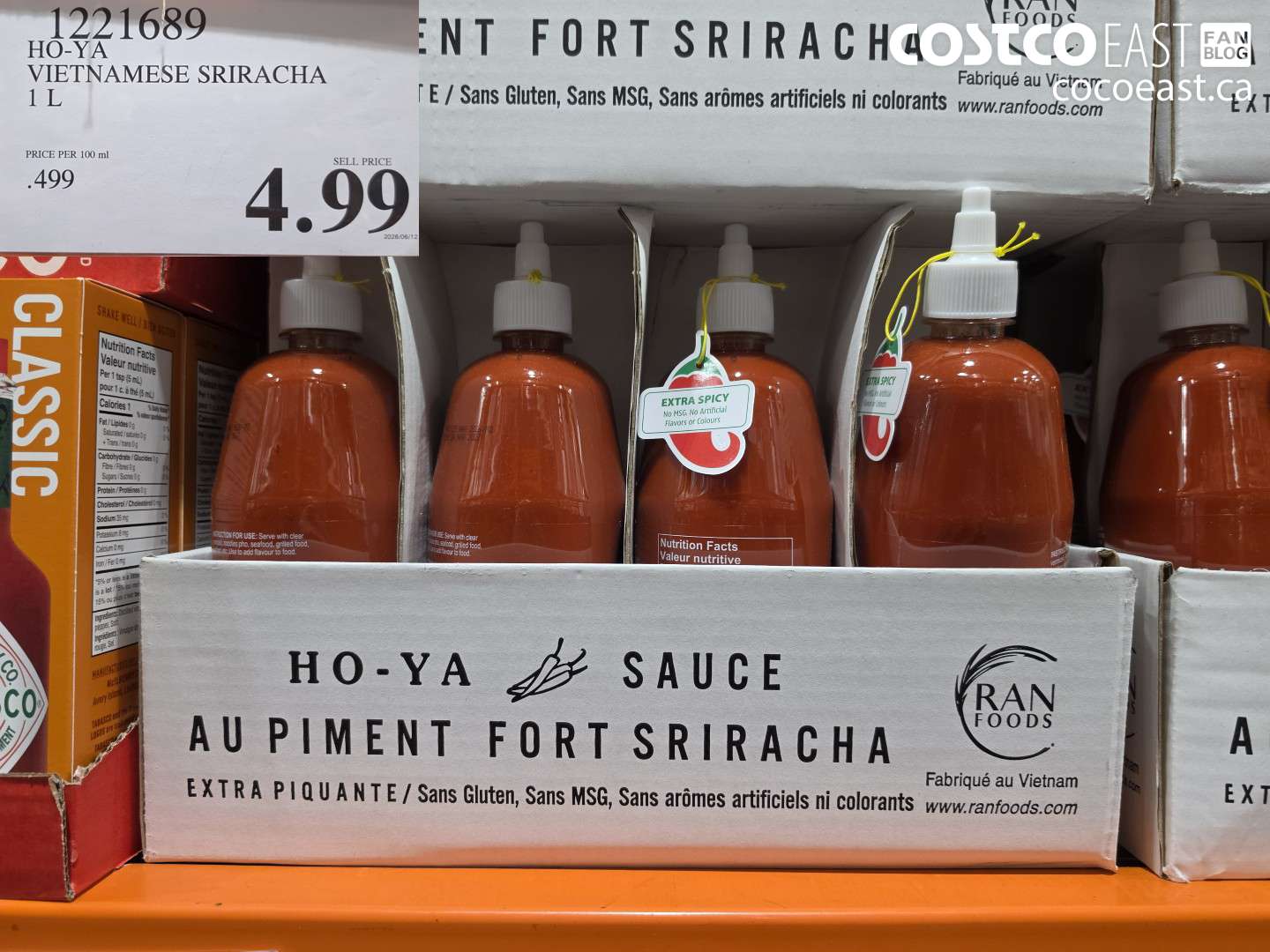 1221689 HO-YA VIETNAMESE SRIRACHA 1 L $4.99