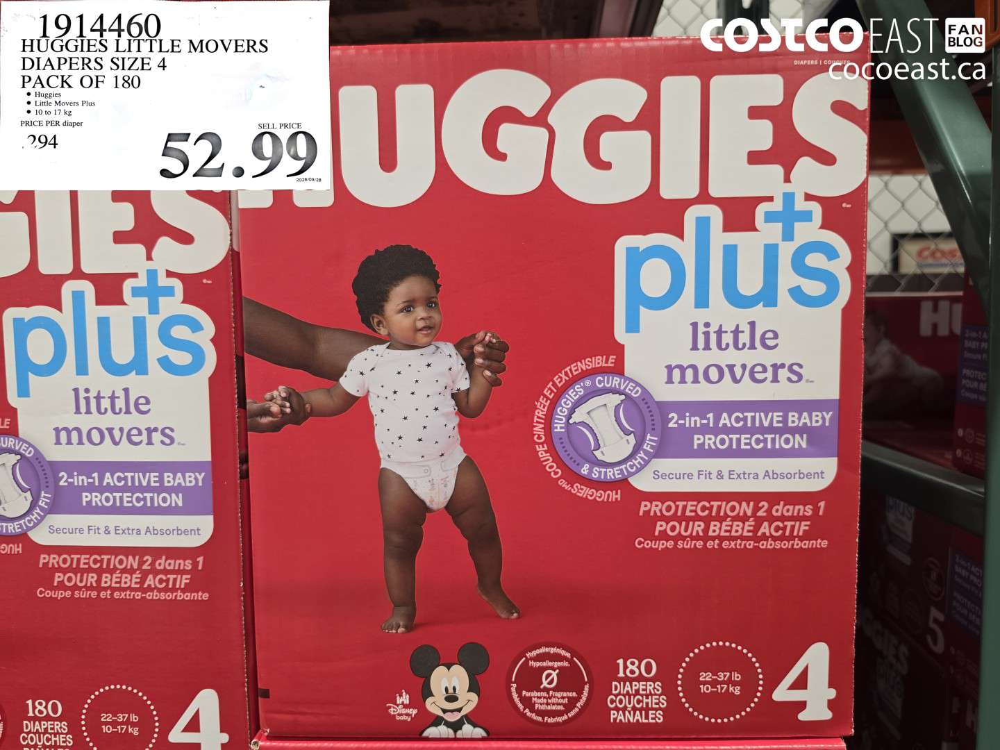 1914460 HUGGIES LITTLE MOVERS DIAPERS SIZE 4 PACK OF 180 $52.99
