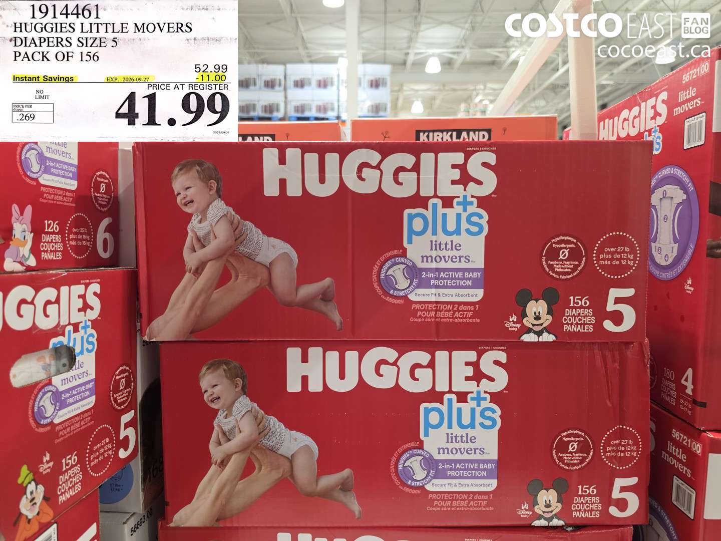 1914461 HUGGIES LITTLE MOVERS DIAPERS SIZE 5 PACK OF 156 ($11.00 INSTANT SAVINGS EXPIRES ON 2026-09-27) $41.99