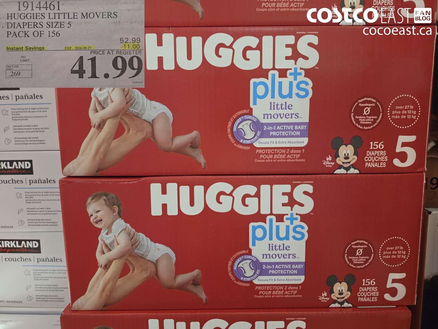 1914461 HUGGIES LITTLE MOVERS DIAPERS SIZE 5 PACK OF 156 ($11.00 INSTANT SAVINGS EXPIRES ON 2026-09-27) $41.99