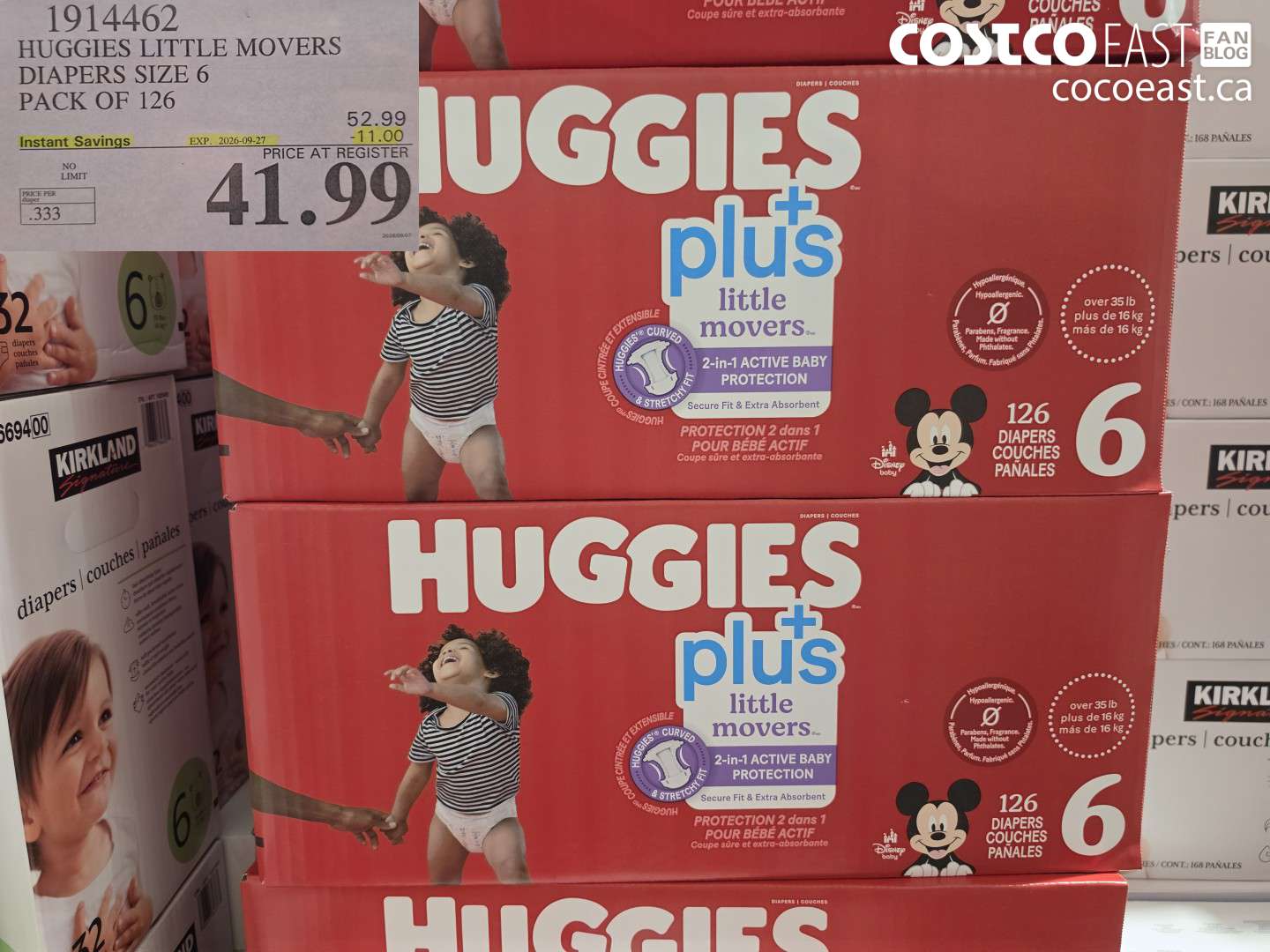 1914462 HUGGIES LITTLE MOVERS DIAPERS SIZE 6 PACK OF 126 ($11.00 INSTANT SAVINGS EXPIRES ON 2026-09-27) $41.99