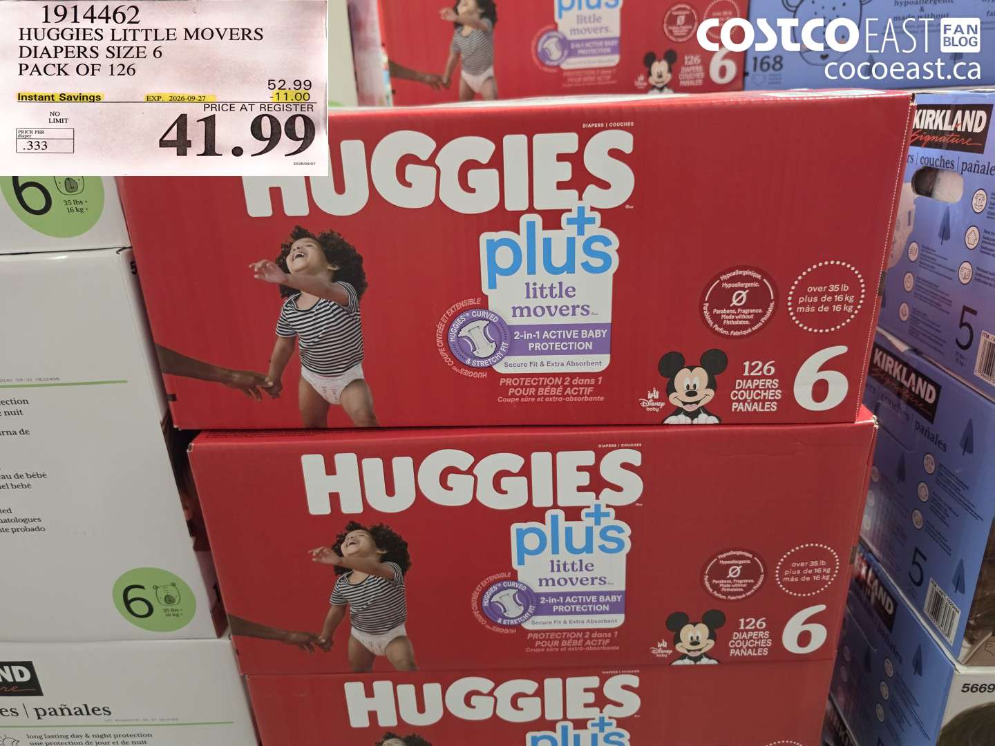 1914462 HUGGIES LITTLE MOVERS DIAPERS SIZE 6 PACK OF 126 ($11.00 INSTANT SAVINGS EXPIRES ON 2026-09-27) $41.99