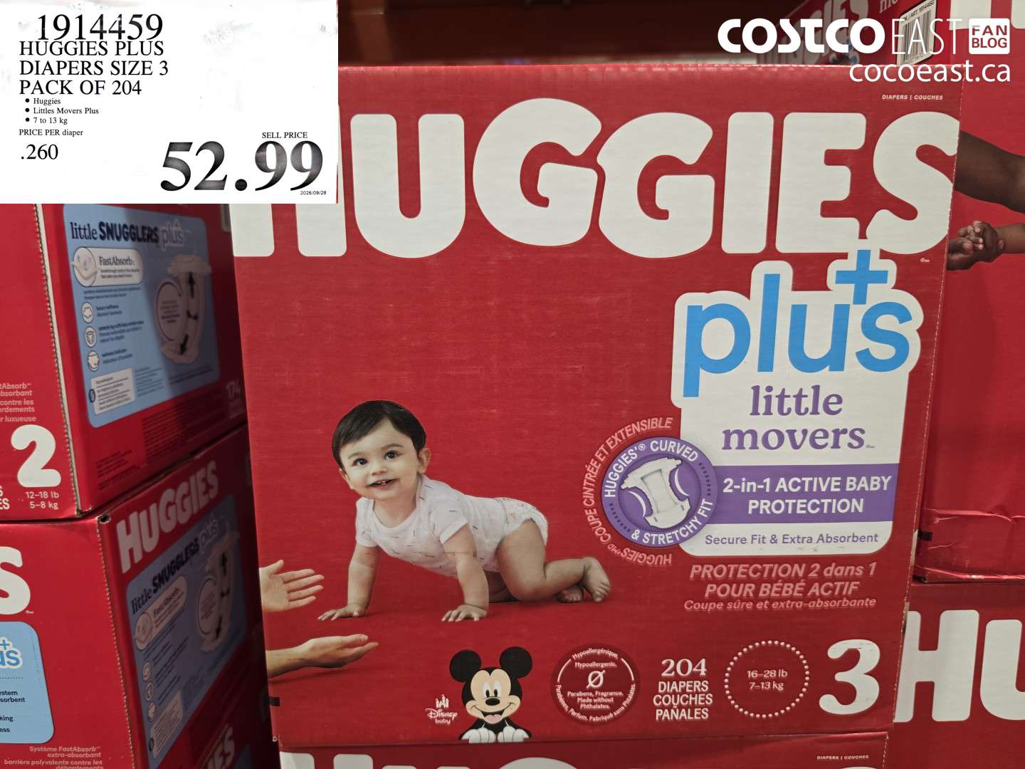 1914459 HUGGIES PLUS DIAPERS SIZE 3 PACK OF 204 $52.99