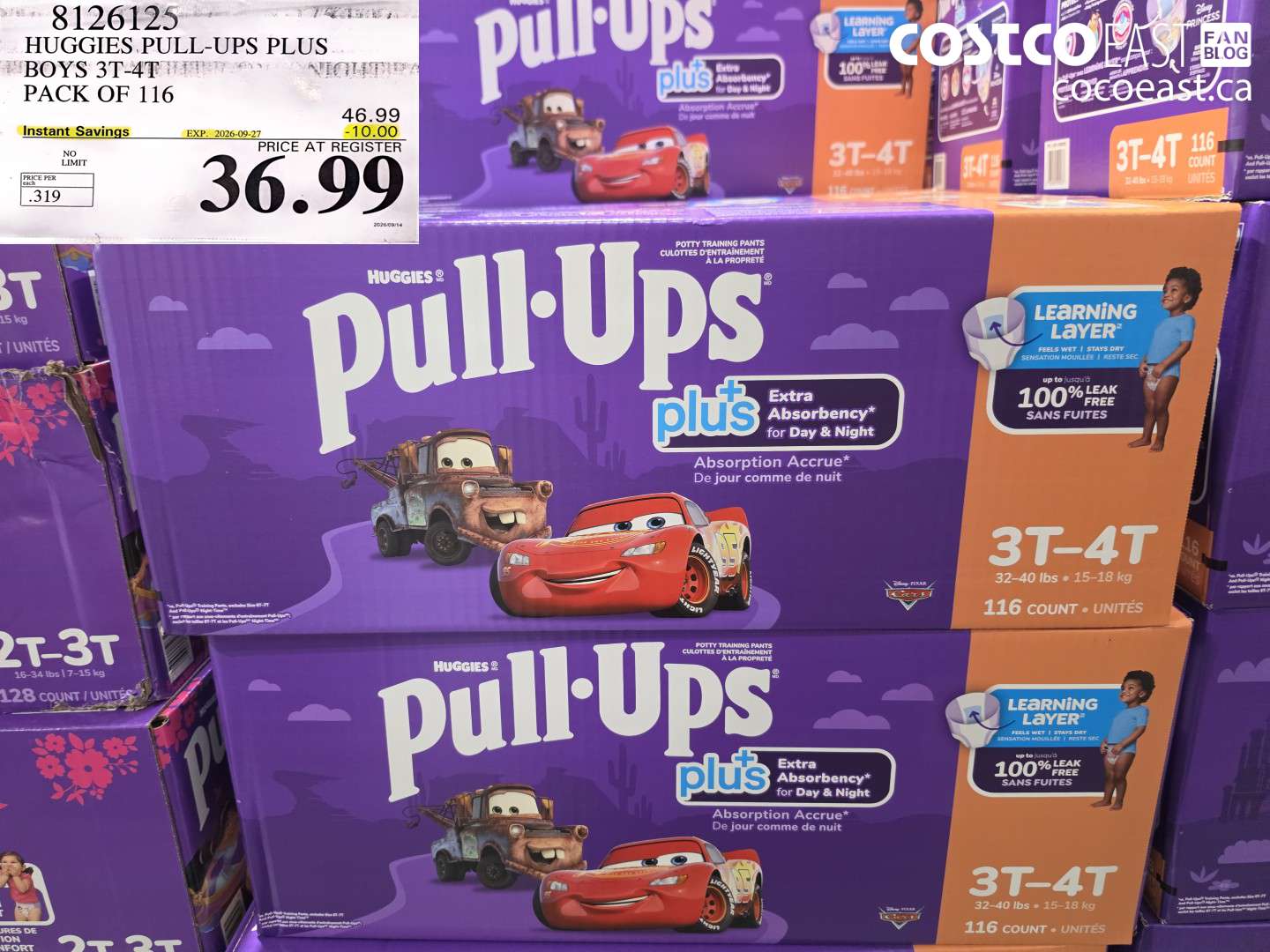8126125 HUGGIES PULL-UPS PLUS BOYS 3T-4T PACK OF 116 ($10.00 INSTANT SAVINGS EXPIRES ON 2026-09-27) $36.99