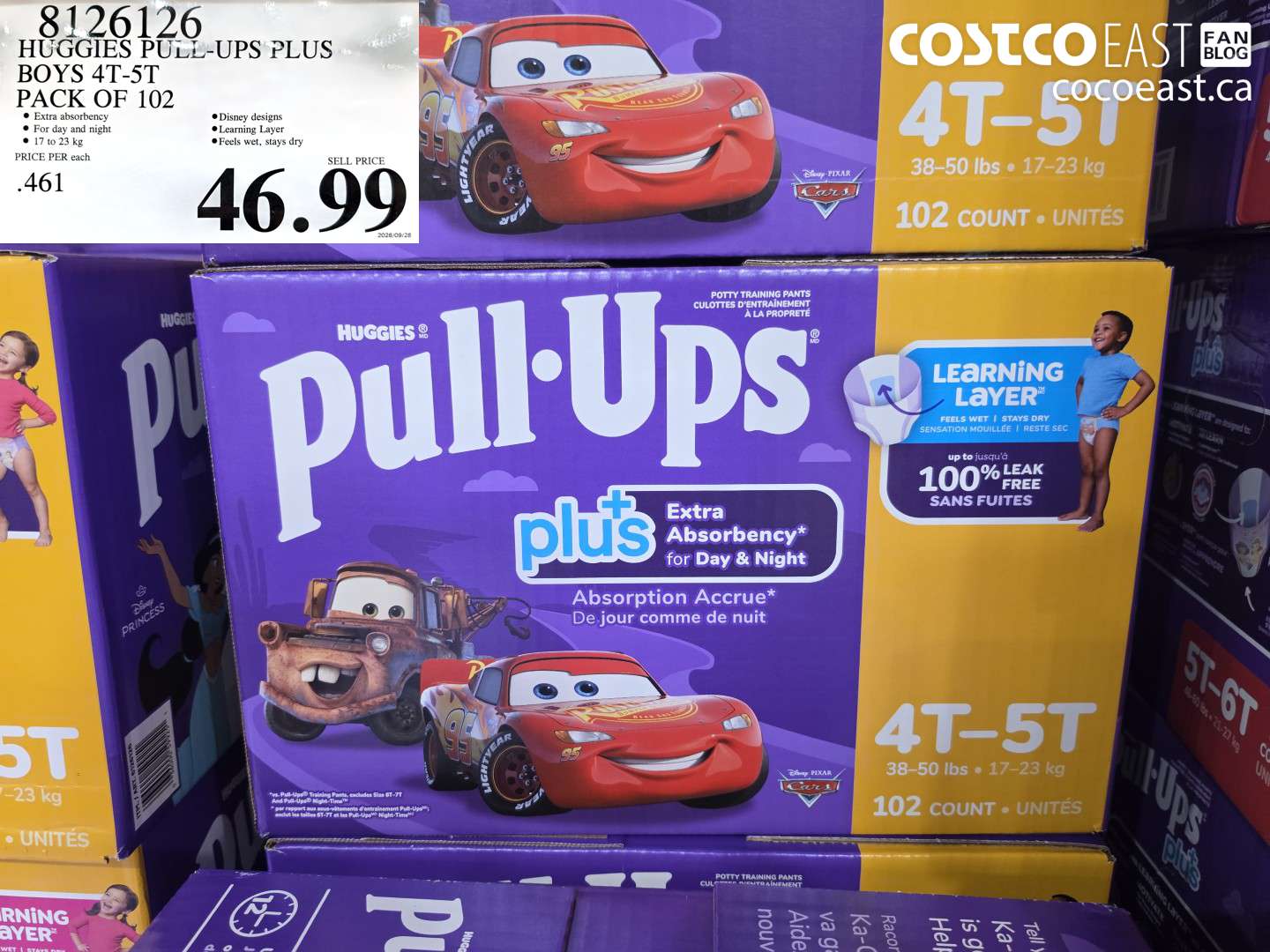 8126126 HUGGIES PULL-UPS PLUS BOYS 4T-5T PACK OF 102 $46.99