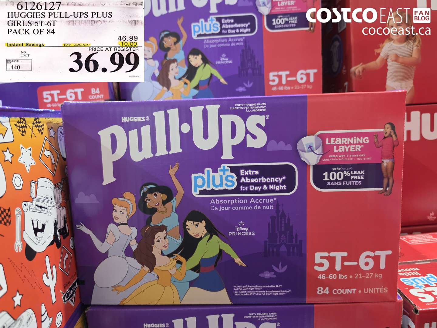 6126127 HUGGIES PULL-UPS PLUS GIRLS 5T-6T PACK OF 84 ($10.00 INSTANT SAVINGS EXPIRES ON 2026-09-27) $36.99