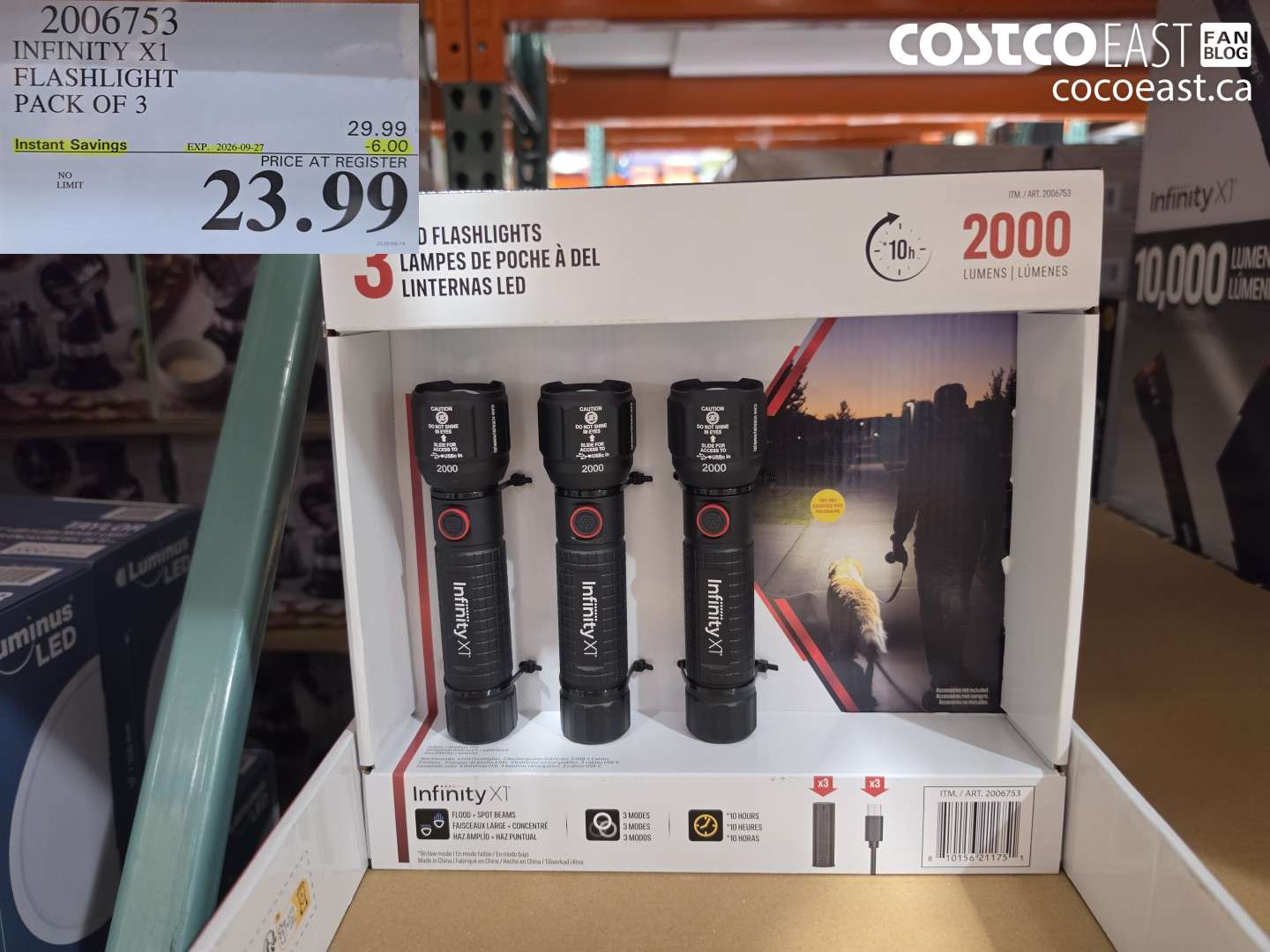 2006753 INFINITY X1 FLASHLIGHT PACK OF 3 ($6.00 INSTANT SAVINGS EXPIRES ON 2026-09-27) $23.99