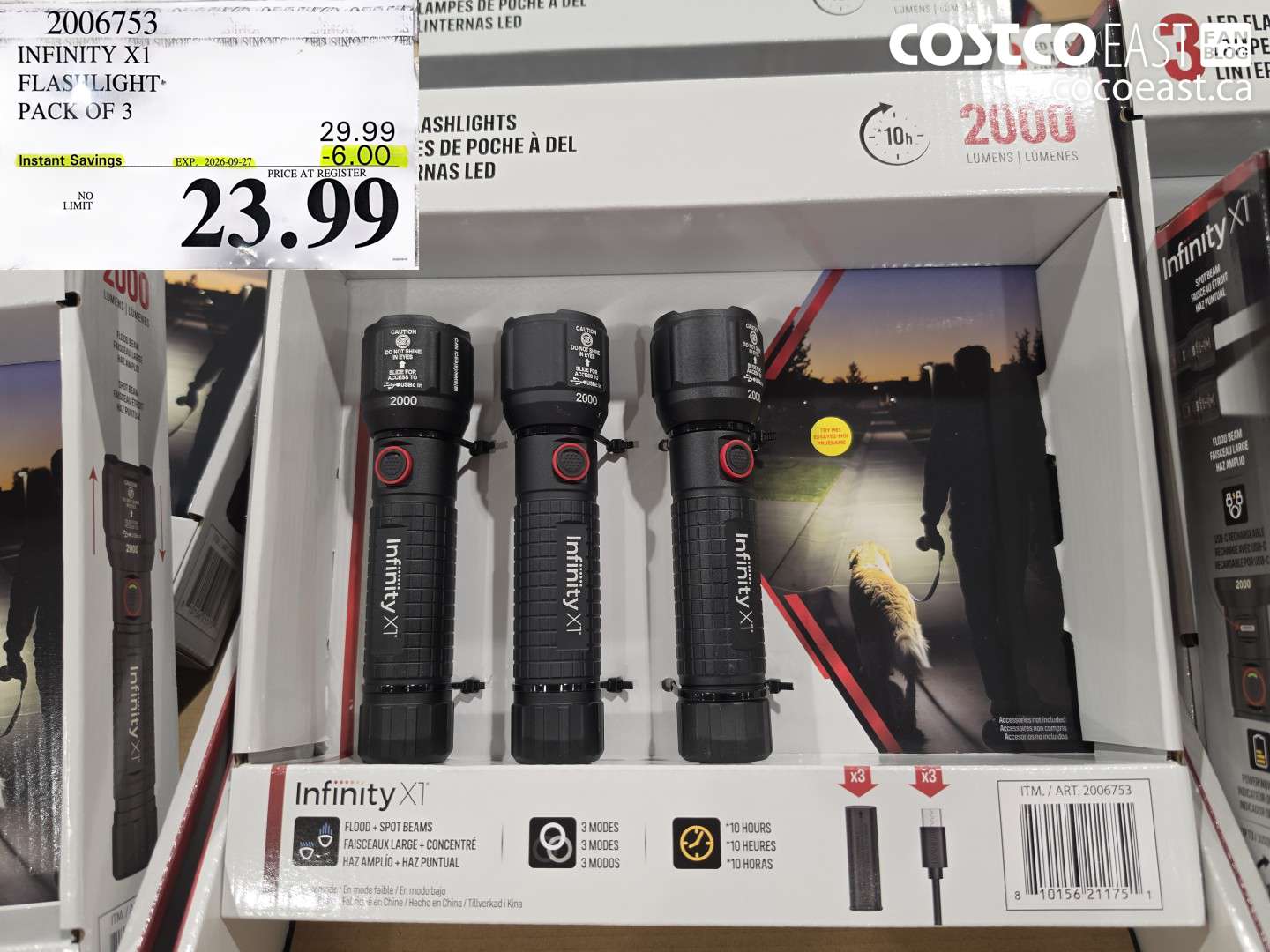 2006753 INFINITY X1 FLASHLIGHT PACK OF 3 ($6.00 INSTANT SAVINGS EXPIRES ON 2026-09-27) $23.99