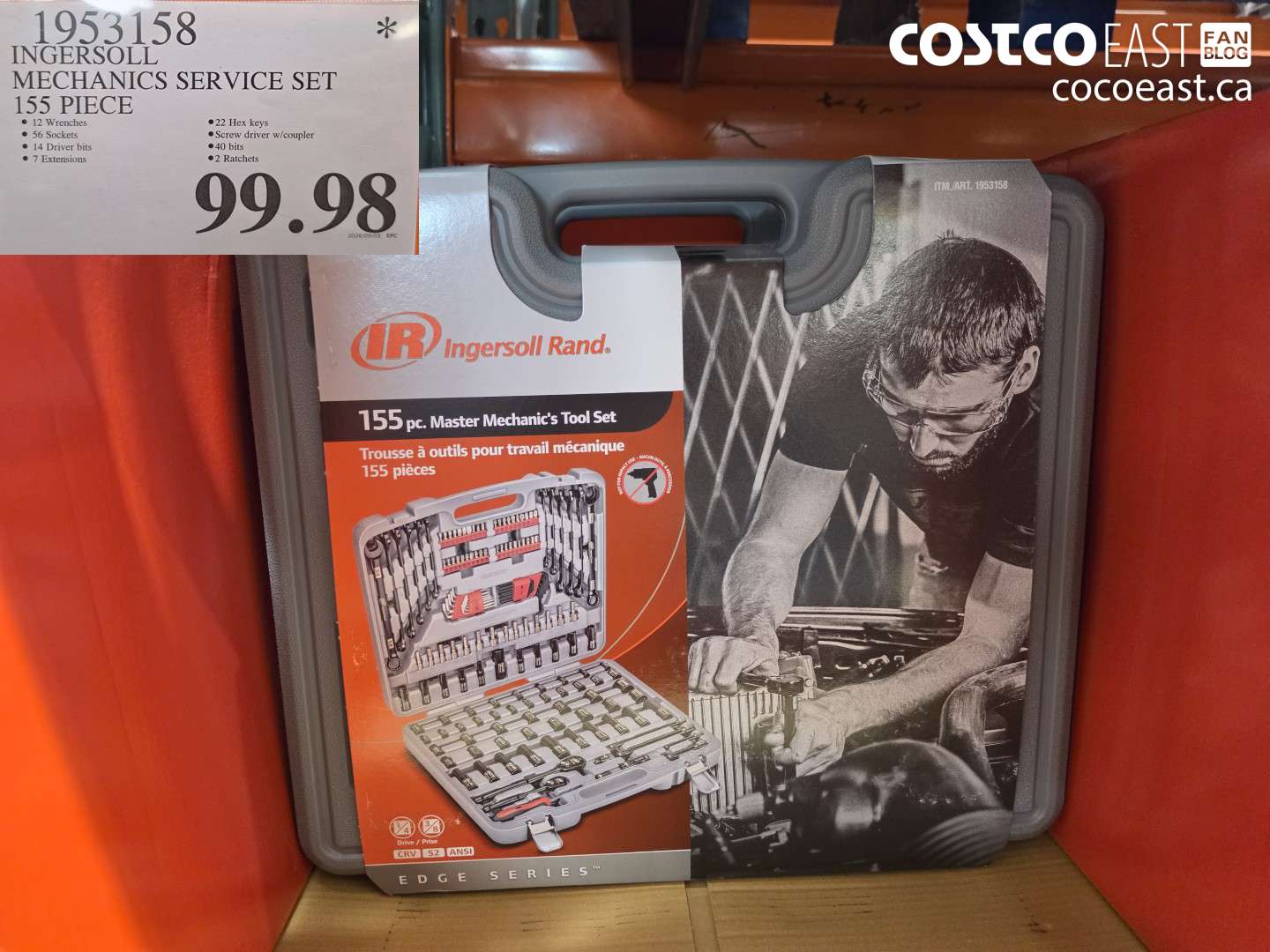 1953158 INGERSOLL MECHANICS SERVICE SET 155 PIECE $99.98