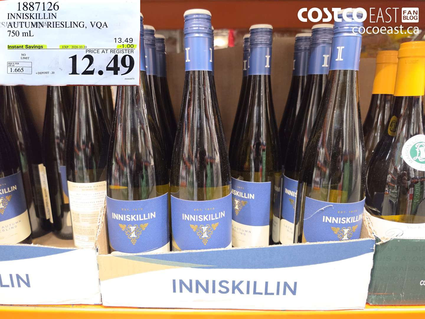 1887126 INNISKILLIN AUTUMN RIESLING, VQA 750 ML ($1.00 INSTANT SAVINGS EXPIRES ON 2026-10-10) $12.49