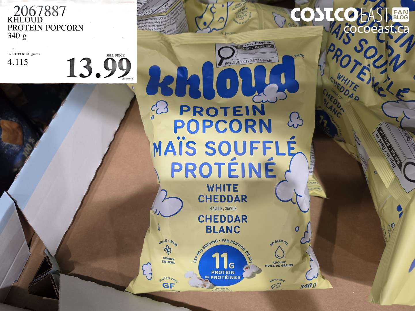 2067887 KHLOUD PROTEIN POPCORN 340 G $13.99