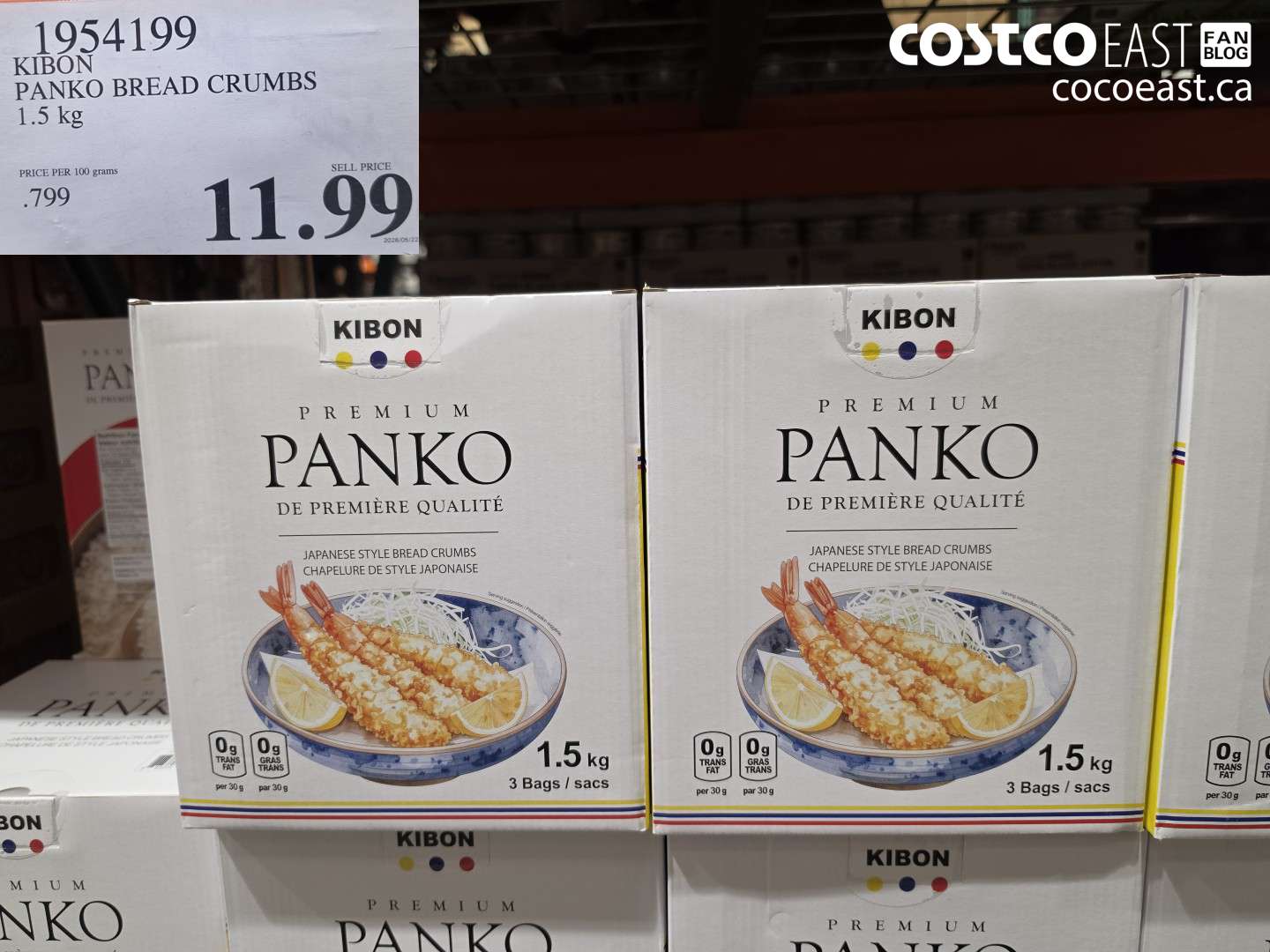1954199 KIBON PANKO BREAD CRUMBS 1.5 KG $11.99