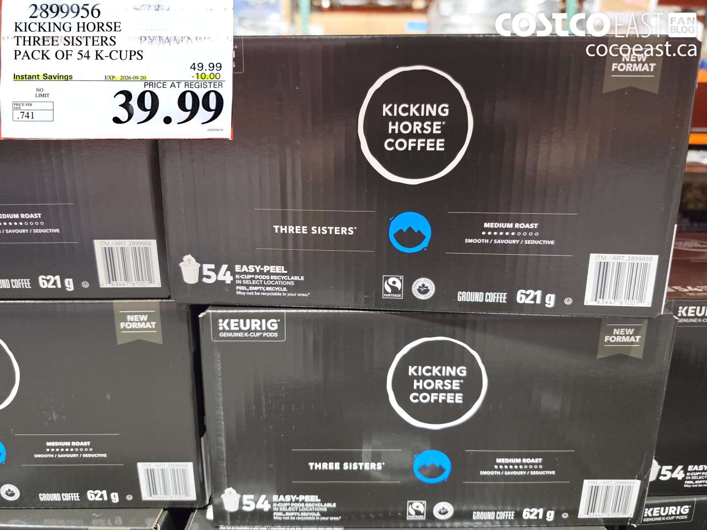 2899956 KICKING HORSE THREE SISTERS PACK OF 54 K-CUPS ($10.00 INSTANT SAVINGS EXPIRES ON 2026-09-20) $39.99