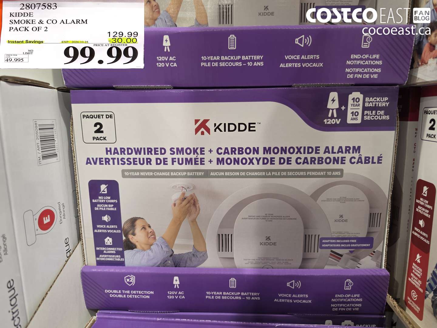 2807583 KIDDE SMOKE & CO ALARM PACK OF 2 ($30.00 INSTANT SAVINGS EXPIRES ON 2026-10-25) $99.99