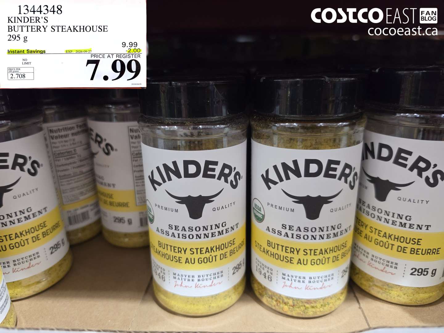 1344348 KINDER'S BUTTERY STEAKHOUSE 295 G ($2.00 INSTANT SAVINGS EXPIRES ON 2026-09-27) $7.99
