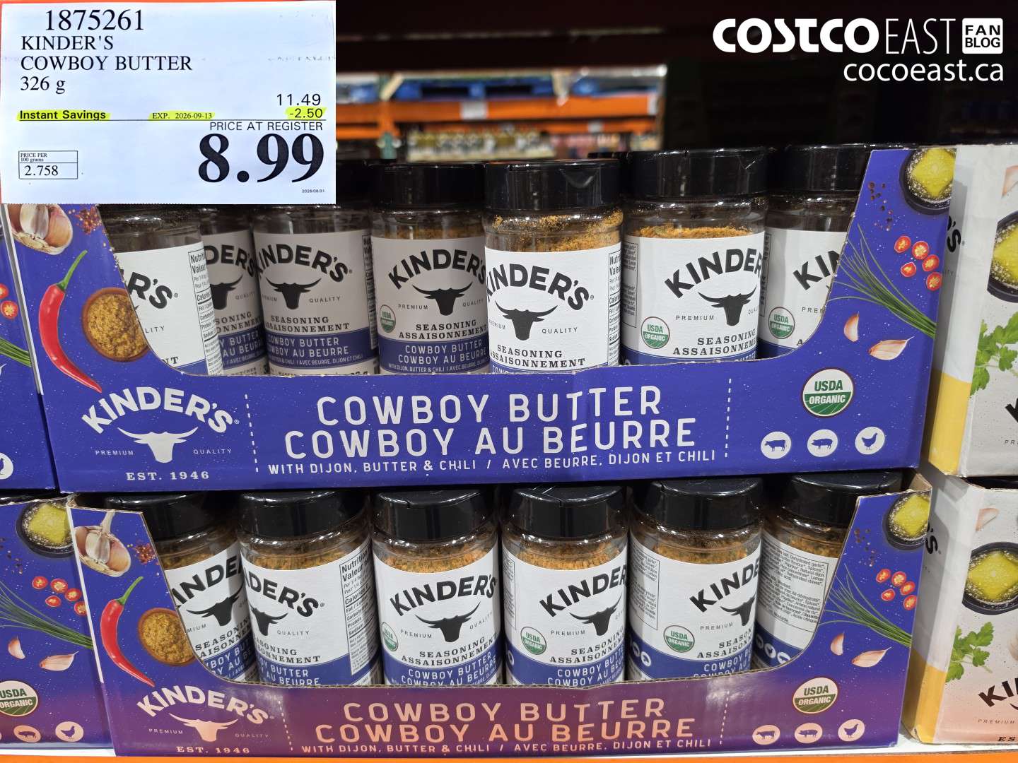 1875261 KINDER'S COWBOY BUTTER 326 G ($2.50 INSTANT SAVINGS EXPIRES ON 2026-09-13) $8.99