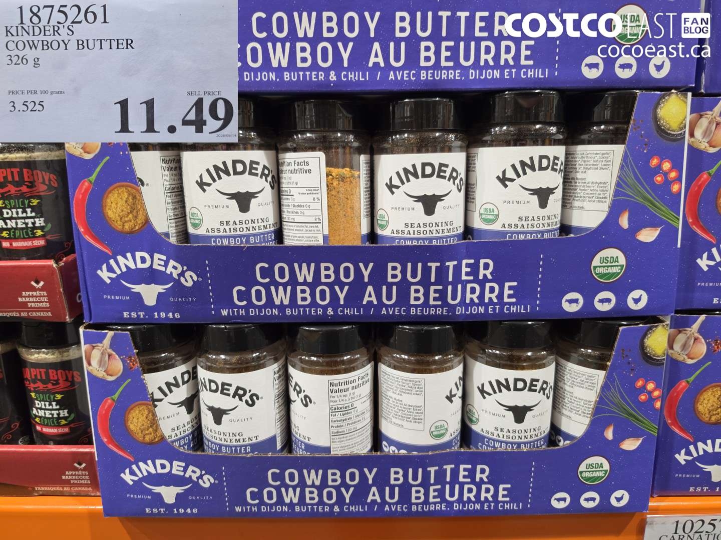1875261 KINDER'S COWBOY BUTTER 326 G $11.49