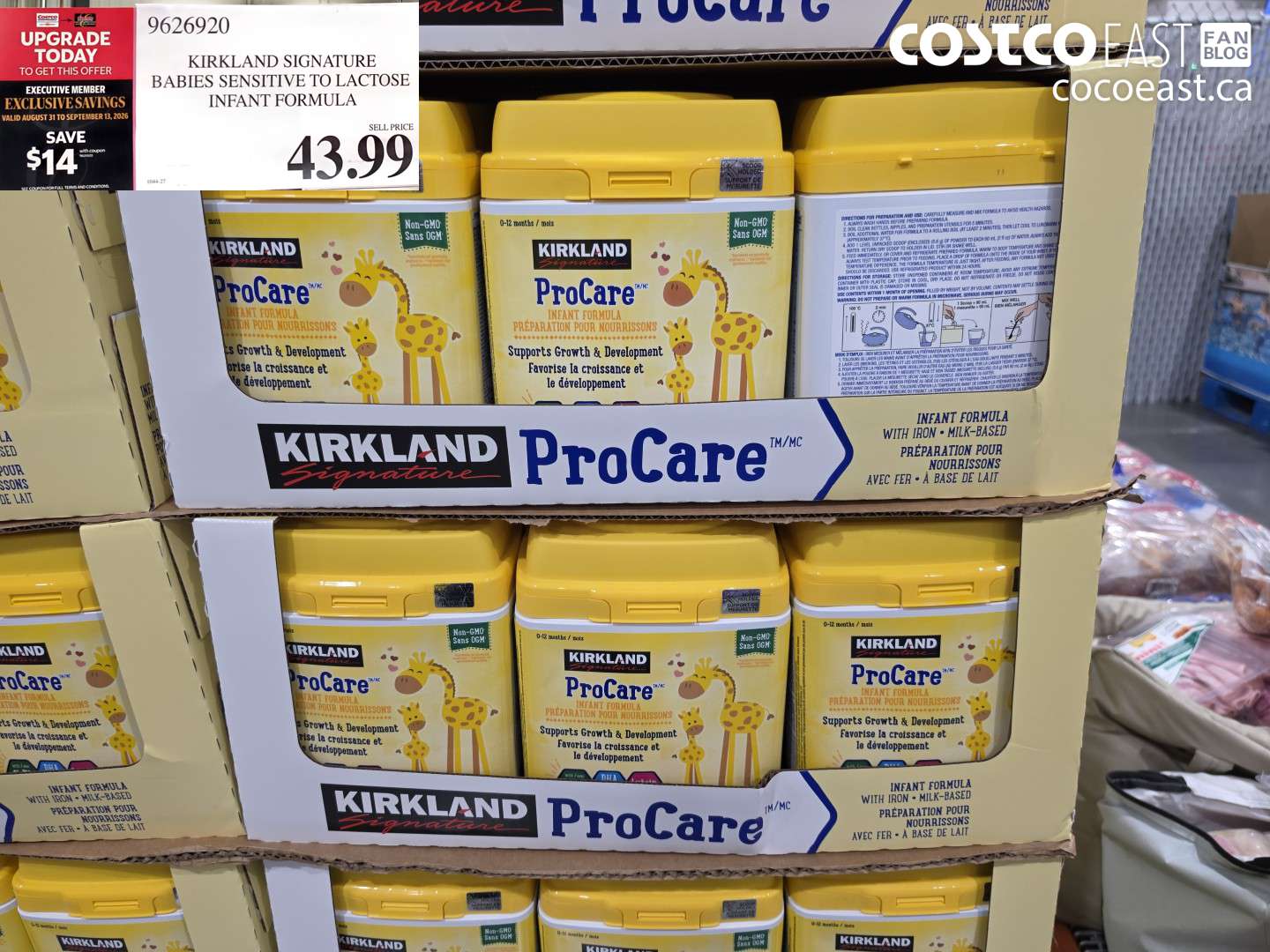 9626920 KIRKLAND SIGNATURE BABIES SENSITIVE TO LACTOSE INFANT FORMULA ($14.00 INSTANT SAVINGS EXPIRES ON 2026-09-13) $29.99