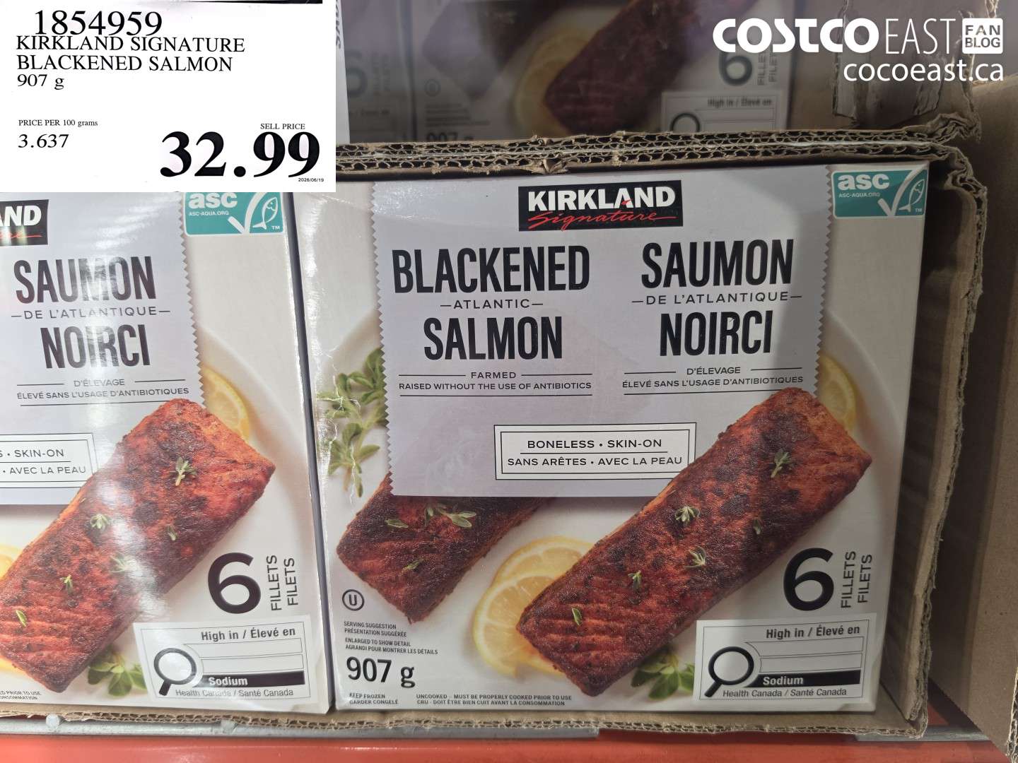 1854959 KIRKLAND SIGNATURE BLACKENED SALMON 907 G $32.99