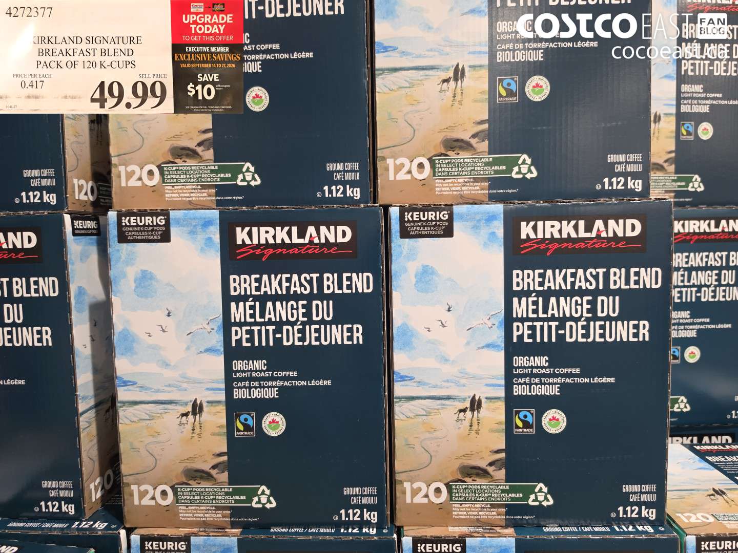4272377 KIRKLAND SIGNATURE BREAKFAST BLEND PACK OF 120 K-CUPS ($10.00 INSTANT SAVINGS EXPIRES ON 2026-09-27) $39.99