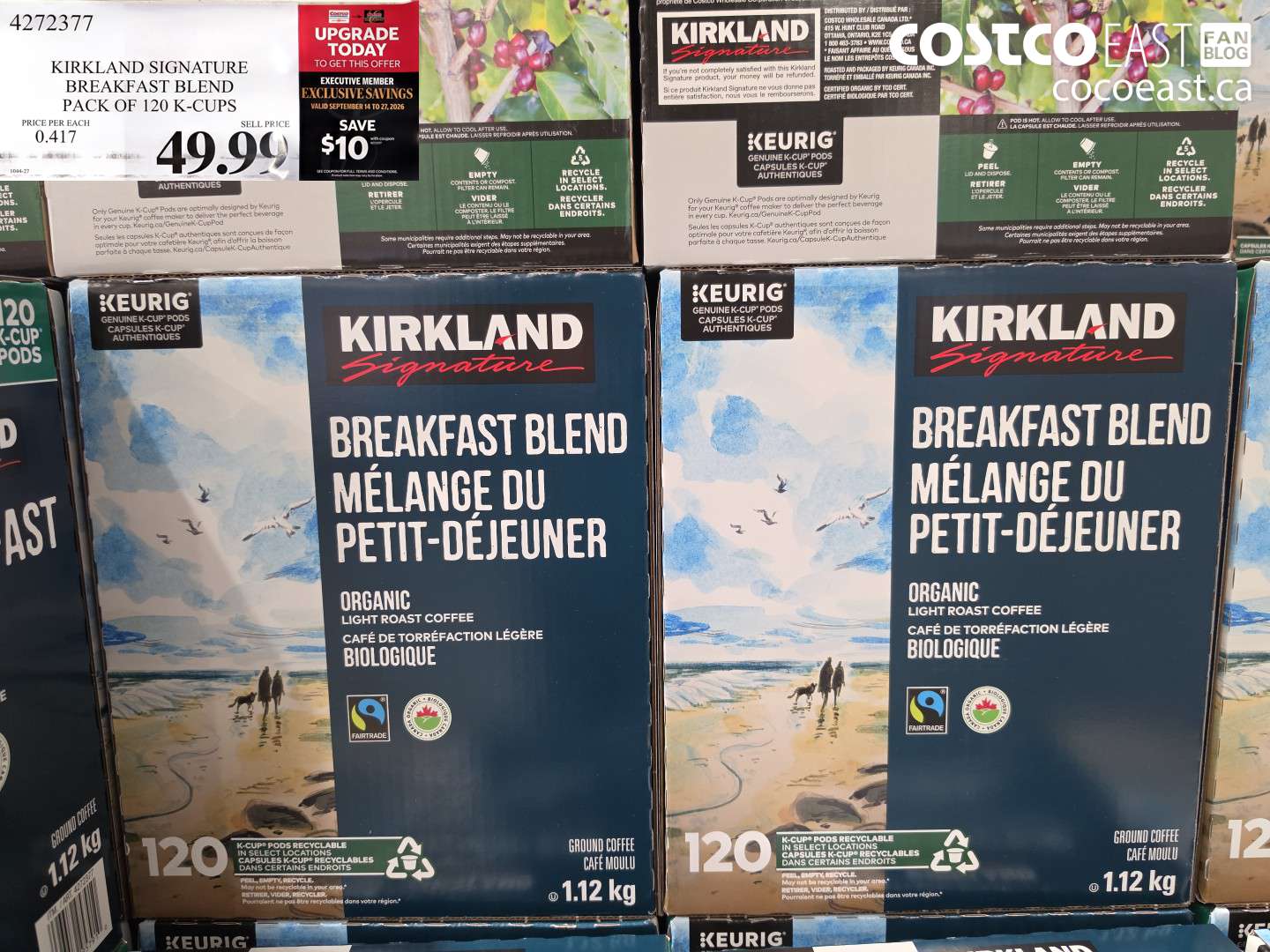 4272377 KIRKLAND SIGNATURE BREAKFAST BLEND PACK OF 120 K-CUPS ($10.00 INSTANT SAVINGS EXPIRES ON 2026-09-27) $39.99