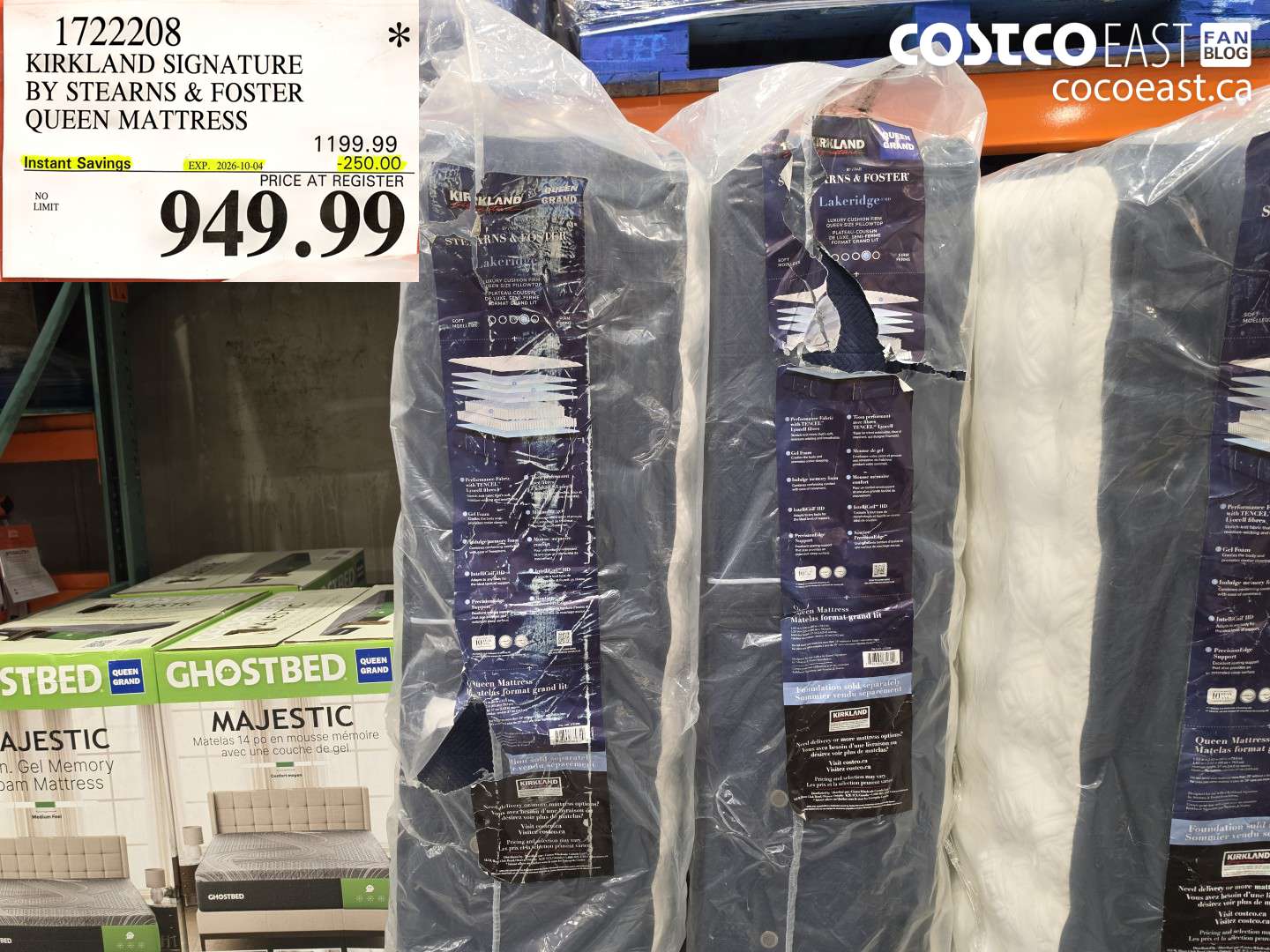 1722208 KIRKLAND SIGNATURE BY STEARNS & FOSTER QUEEN MATTRESS ($250.00 INSTANT SAVINGS EXPIRES ON 2026-10-04) $949.99