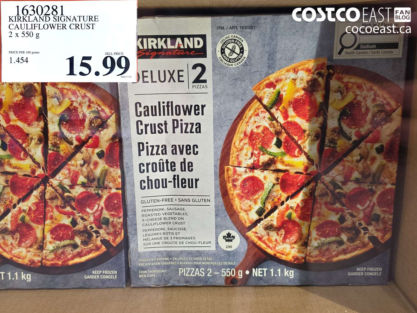 1630281 KIRKLAND SIGNATURE CAULIFLOWER CRUST 2 X 550 G $15.99