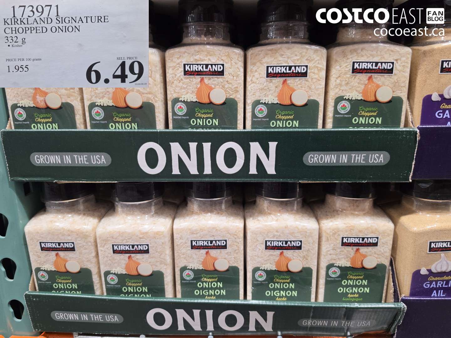 173971 KIRKLAND SIGNATURE CHOPPED ONION 332 G $6.49