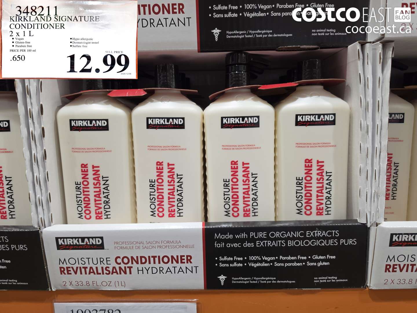 348211 KIRKLAND SIGNATURE CONDITIONER 2 X 1 L $12.99