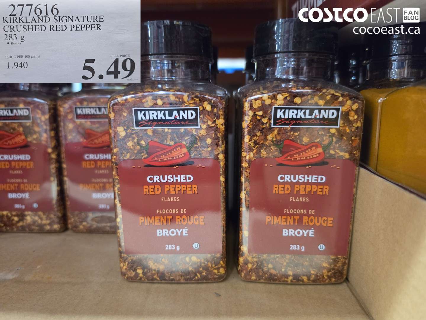 277616 KIRKLAND SIGNATURE CRUSHED RED PEPPER 283 G $5.49
