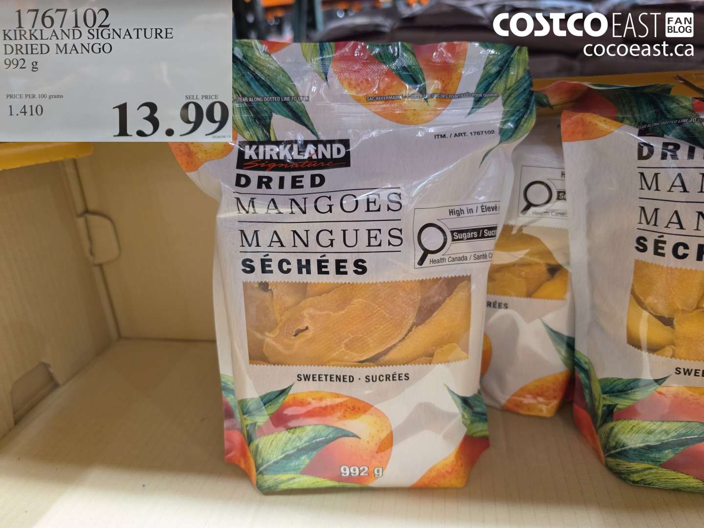 1767102 KIRKLAND SIGNATURE DRIED MANGO 992 G $13.99