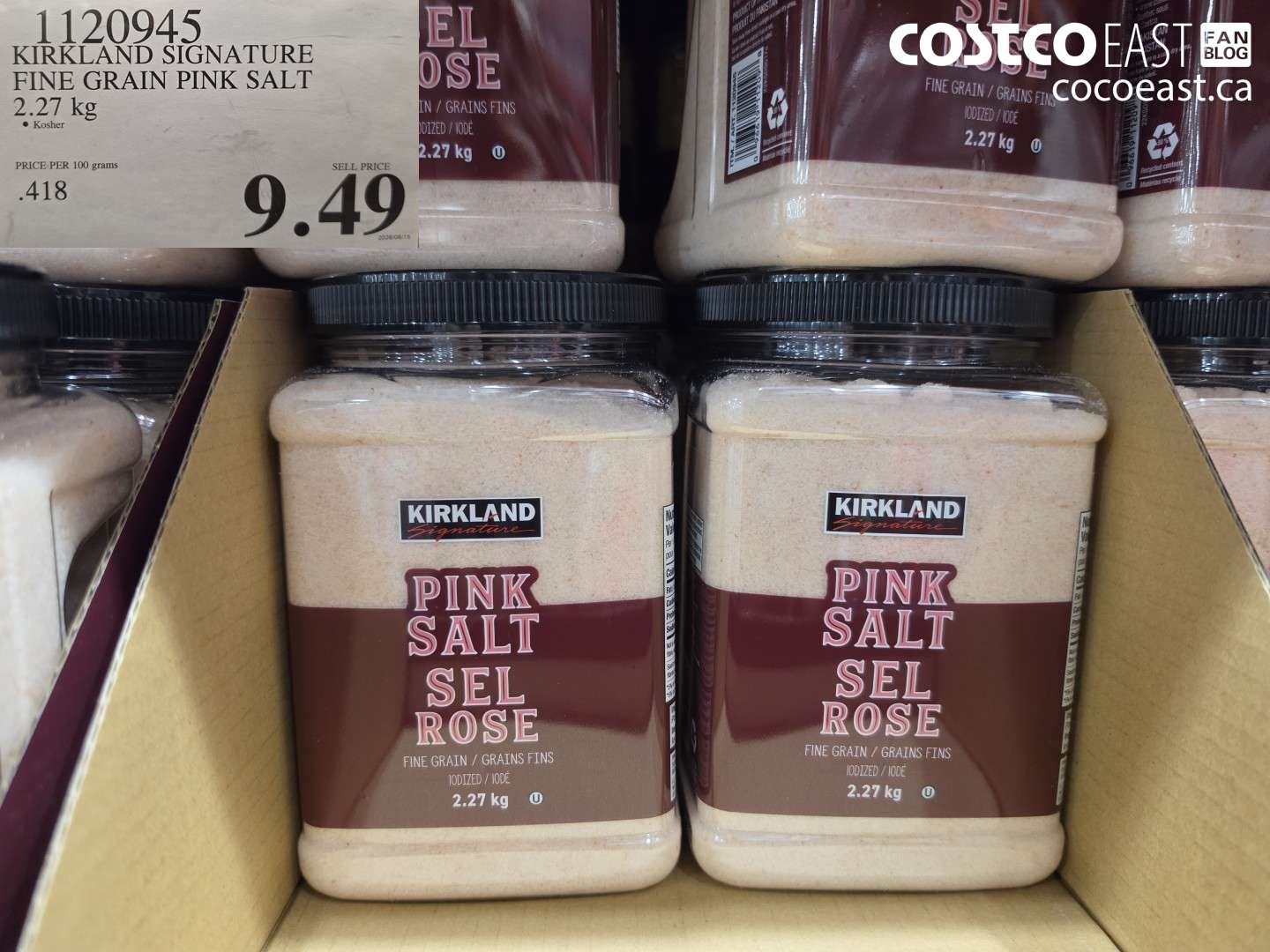 1120945 KIRKLAND SIGNATURE FINE GRAIN PINK SALT 2.27 KG $9.49
