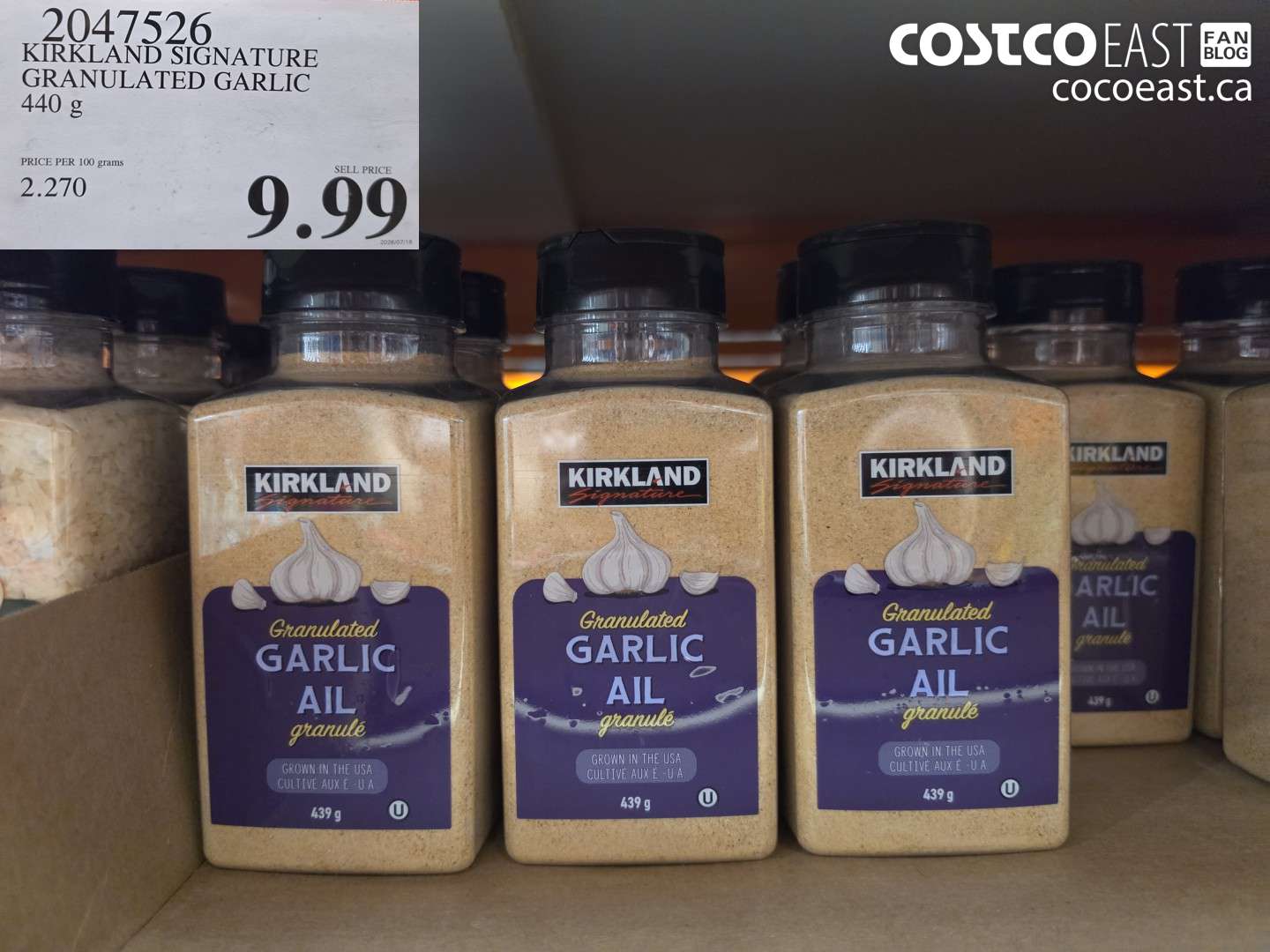 2047526 KIRKLAND SIGNATURE GRANULATED GARLIC 440 G $9.99