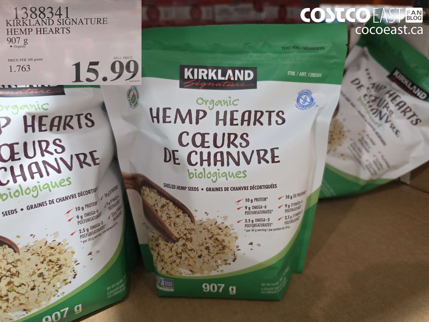 1388341 KIRKLAND SIGNATURE HEMP HEARTS 907 G $15.99