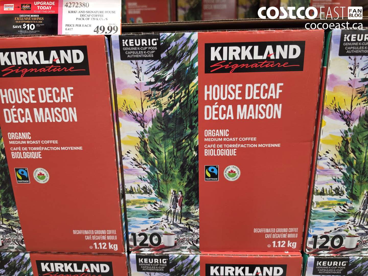 4272380 KIRKLAND SIGNATURE HOUSE DECAF COFFEE PACK OF 120 K CUPS ($10.00 INSTANT SAVINGS EXPIRES ON 2026-09-27) $39.99