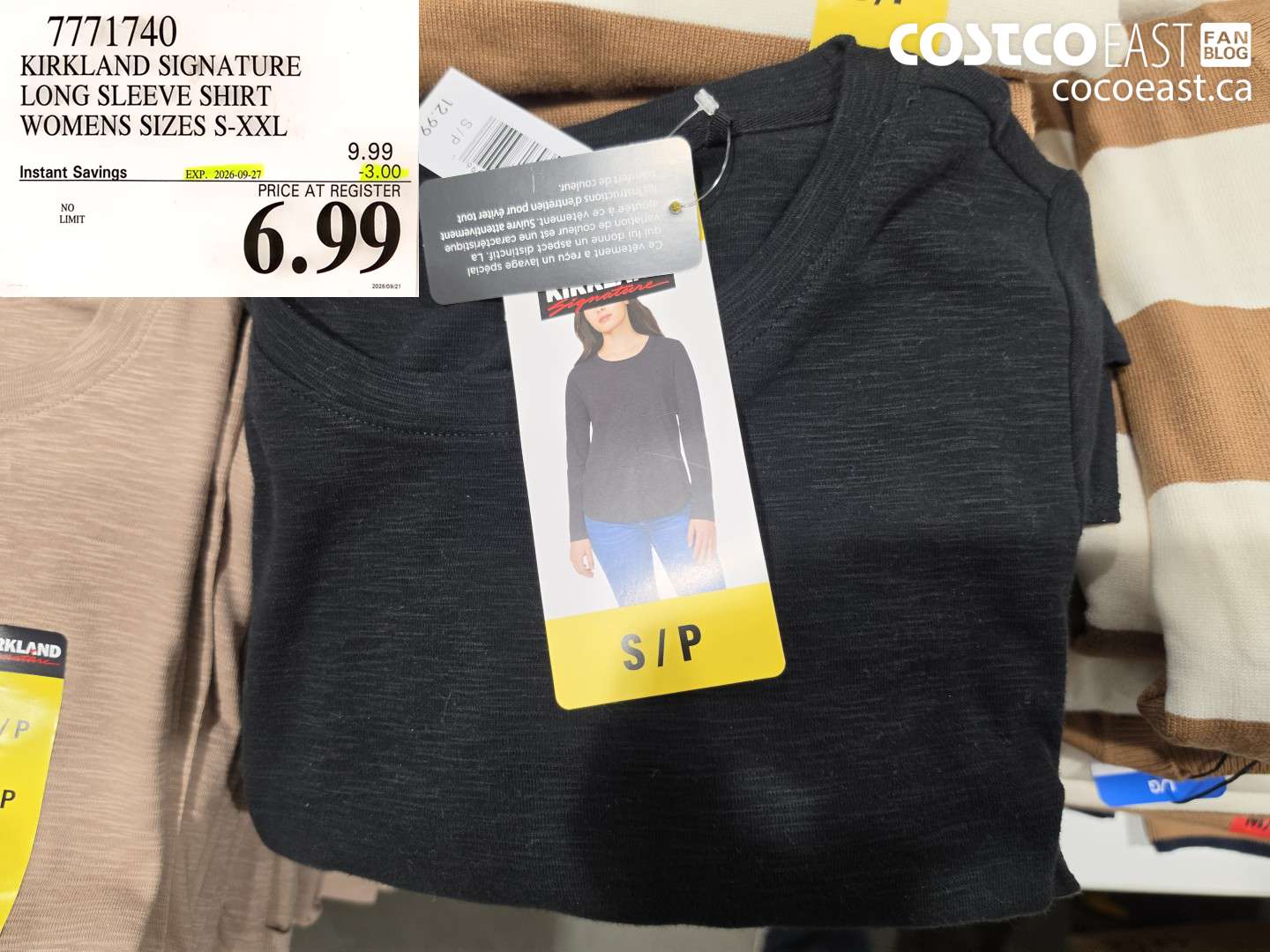 7771740 KIRKLAND SIGNATURE LONG SLEEVE SHIRT WOMENS SIZES S-XXL ($3.00 INSTANT SAVINGS EXPIRES ON 2026-09-27) $6.99