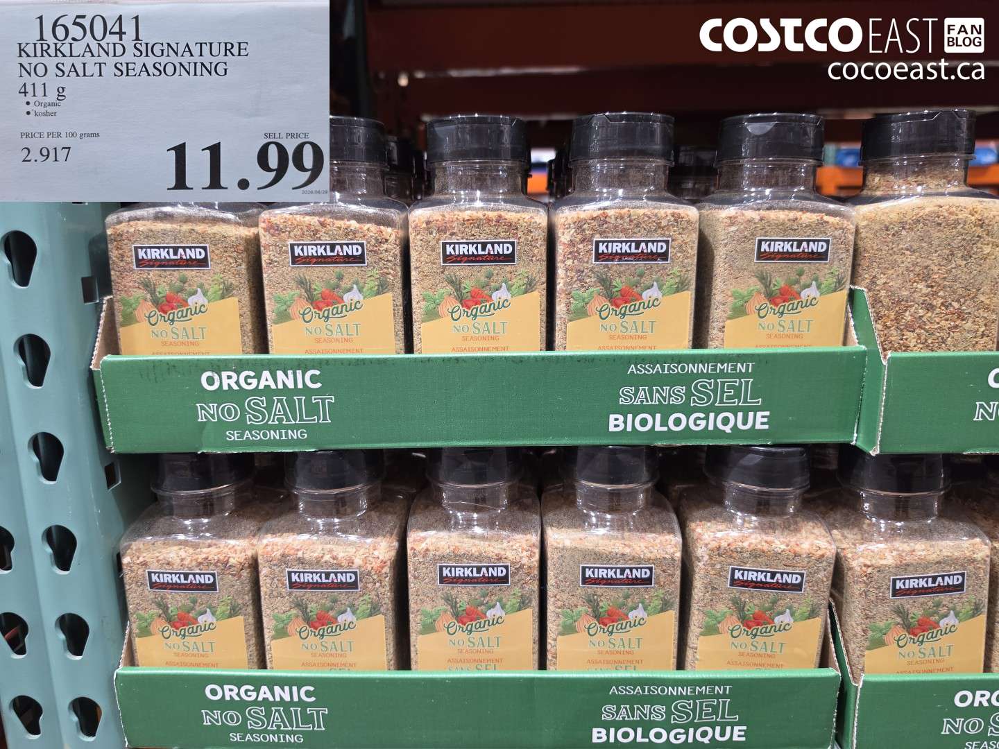 165041 KIRKLAND SIGNATURE NO SALT SEASONING 411 G $11.99