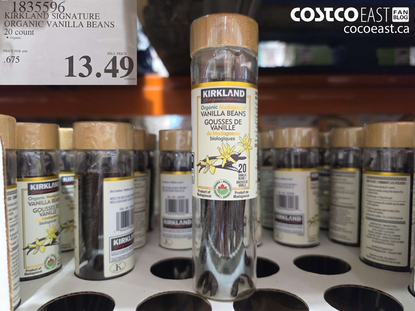 1835596 KIRKLAND SIGNATURE ORGANIC VANILLA BEANS 20 COUNT $13.49