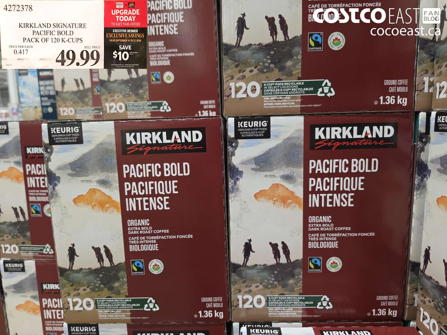 4272378 KIRKLAND SIGNATURE PACIFIC BOLD PACK OF 120 K-CUPS ($10.00 INSTANT SAVINGS EXPIRES ON 2026-09-27) $39.99