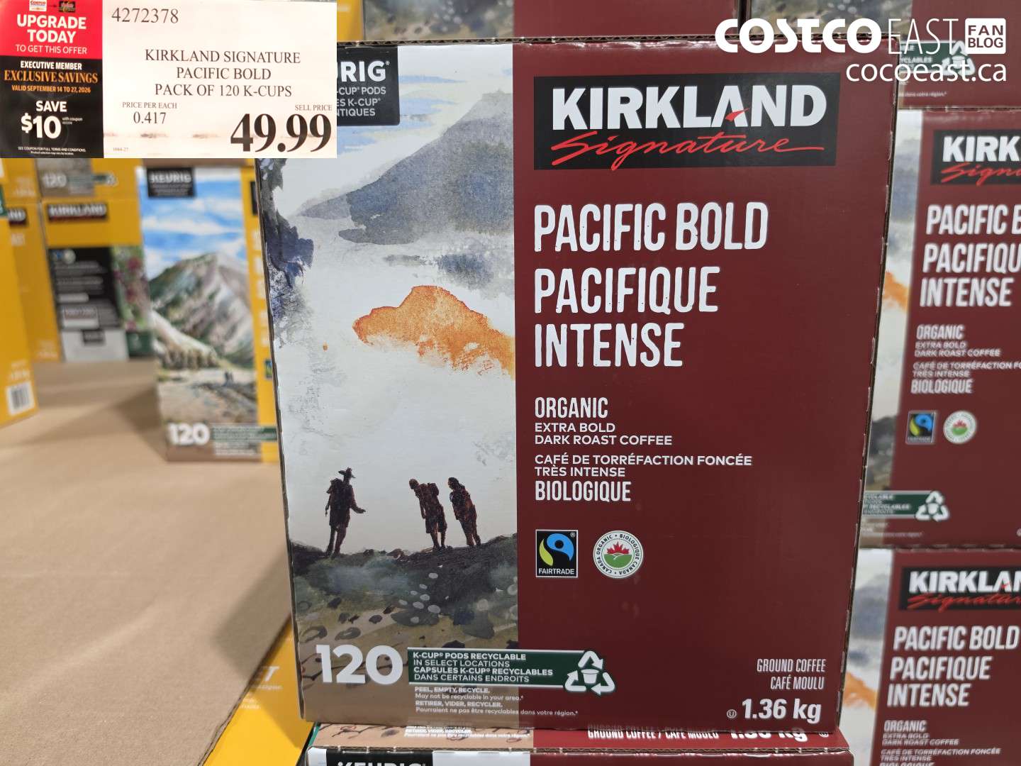 4272378 KIRKLAND SIGNATURE PACIFIC BOLD PACK OF 120 K-CUPS ($10.00 INSTANT SAVINGS EXPIRES ON 2026-09-27) $39.99
