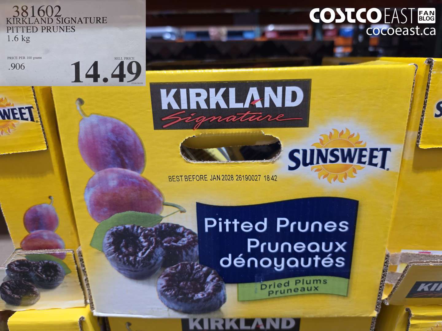 381602 KIRKLAND SIGNATURE PITTED PRUNES 1.6 KG $14.49
